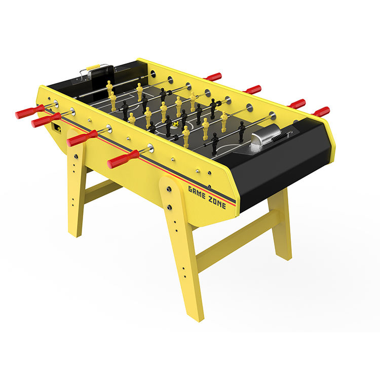 Baby-Foot Style Français 58 Pouces – Table Professionnelle Jaune avec Barres Télescopiques